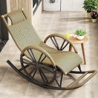 藤编摇椅洛滑阳台晒太阳休闲躺椅客厅家用老人逍遥藤椅网红懒人摇摇椅