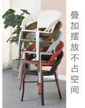 户外藤椅单人休闲靠背椅编织家用老人庭院室外简约阳台迪玛森小腾桌椅子