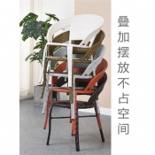 户外藤椅单人休闲靠背椅编织家用老人庭院室外简约阳台迪玛森小腾桌椅子