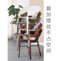 户外藤椅单人休闲靠背椅编织家用老人庭院室外简约阳台迪玛森小腾桌椅子