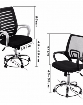 家时光电脑椅办公椅子靠背网布弓形职员椅现代简约家用舒适转椅子 黑色普通