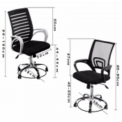 家时光电脑椅办公椅子靠背网布弓形职员椅现代简约家用舒适转椅子 黑色普通